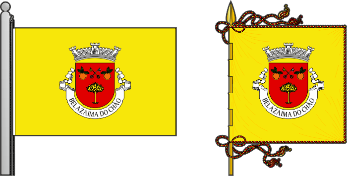 Bandeira e estandarte da antiga freguesia de Belazaima do Chão - Belazaima do Chão former civil parish, flag and banner Bandeira e estandarte da antiga freguesia de Belazaima do Chão - Belazaima do Chão former civil parish, flag and banner