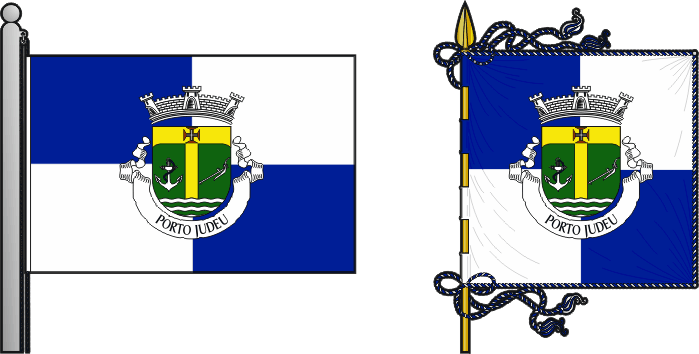 Bandeira e estandarte da freguesia de Porto Judeu - Porto Judeu civil parish, flag and banner