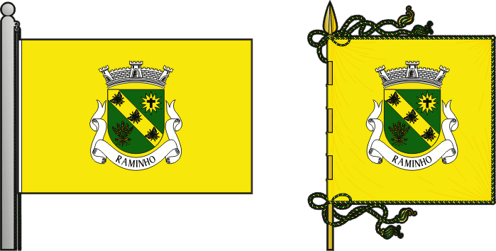 Bandeira e estandarte da freguesia de Raminho - Raminho civil parish, flag and banner