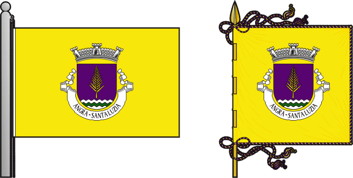 Bandeira e estandarte da freguesia de Angra (Santa Luzia) - Angra (Santa Luzia) civil parish, flag and banner