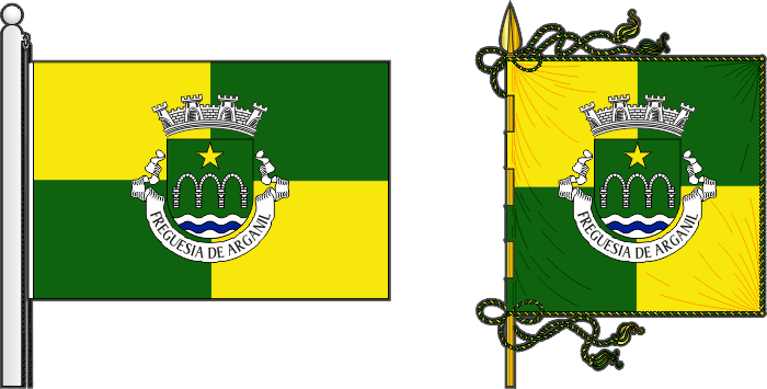 Bandeira e estandarte da freguesia de Arganil - Arganil civil parish, flag and banner Bandeira e estandarte da freguesia de Arganil - Arganil civil parish, flag and banner