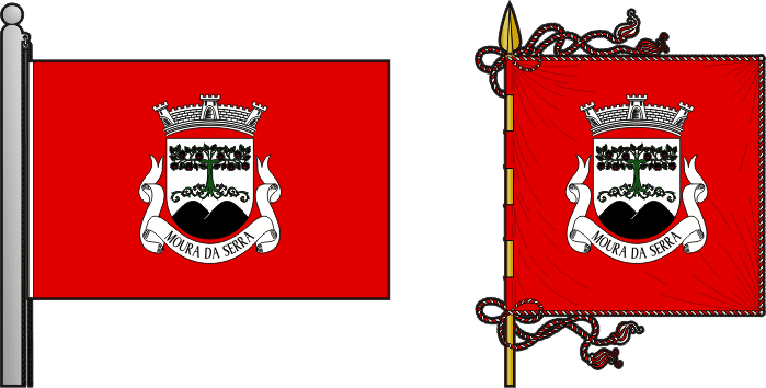 Bandeira e estandarte da antiga freguesia de Moura da Serra - Moura da Serra former civil parish, flag and banner