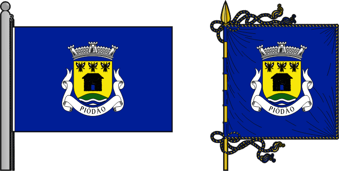 Bandeira e estandarte da freguesia de Piódão - Piódão civil parish, flag and banner Bandeira e estandarte da freguesia de Piódão - Piódão civil parish, flag and banner