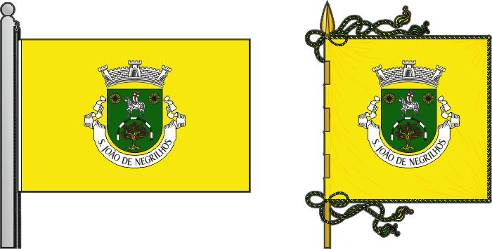 Bandeira e estandarte da freguesia de São João de Negrilhos - São João de Negrilhos civil parish, flag and banner