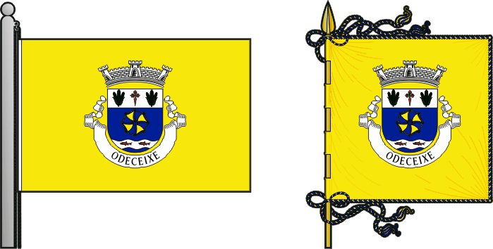 Bandeira e estandarte da freguesia de Odeceixe - Odeceixe civil parish, flag and banner