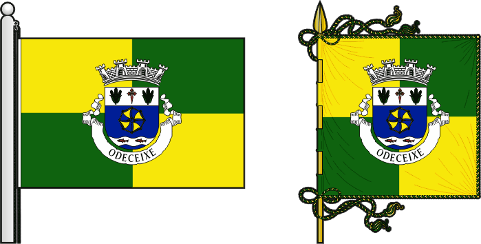 Bandeira e estandarte da freguesia de Odeceixe - Odeceixe civil parish, flag and banner