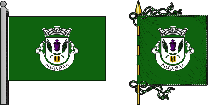 Bandeira e estandarte da antiga freguesia de Aldeia Nova - Aldeia Nova former civil parish, flag and banner