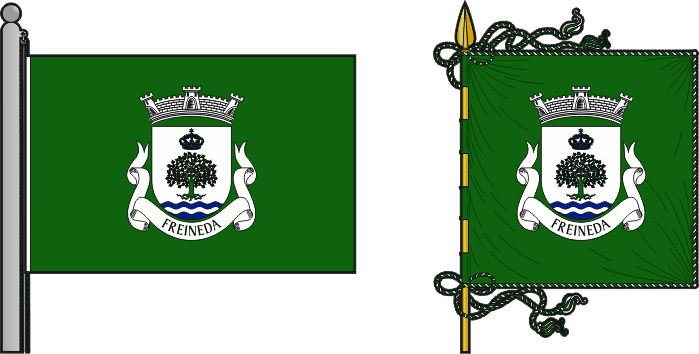Bandeira e estandarte da freguesia de Freineda - Freineda civil parish, flag and banner