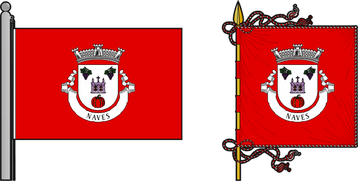 Bandeira e estandarte da antiga freguesia de Naves - Naves former civil parish, flag and banner Bandeira e estandarte da antiga freguesia de Naves - Naves former civil parish, flag and banner
