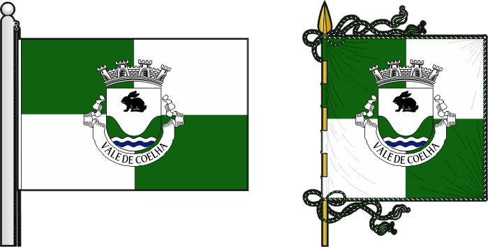 Bandeira e estandarte da antiga freguesia de Vale de Coelha - Vale de Coelha former civil parish, flag and banner Bandeira e estandarte da antiga freguesia de Vale de Coelha - Vale de Coelha former civil parish, flag and banner