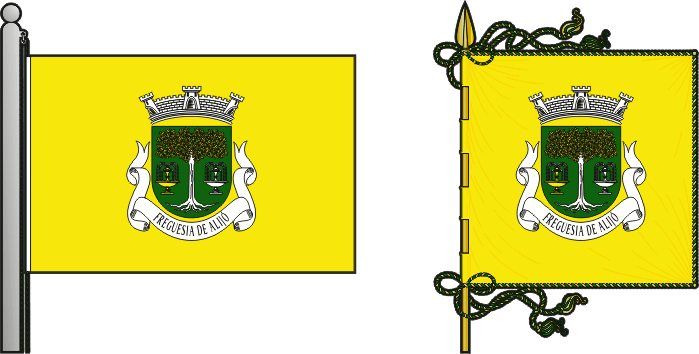 Bandeira e estandarte da freguesia de Alijó - Alijó civil parish, flag and banner