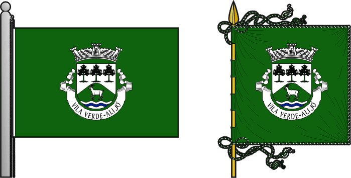 Bandeira e estandarte da Freguesia de Vila Verde - Vila Verde civil parish, flag and banner