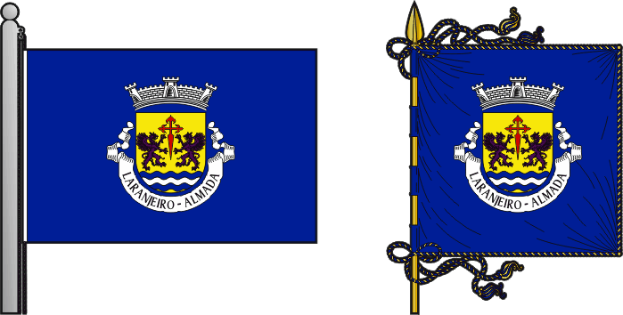Bandeira e estandarte da antiga freguesia de Laranjeiro - Laranjeiro former civil parish, flag and banner