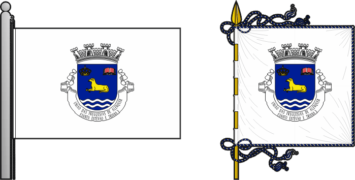 Bandeira e estandarte da União das freguesias de Alenquer (Santo Estêvão e Triana) - Alenquer (Santo Estêvão and Triana) civil parishes union flag and banner