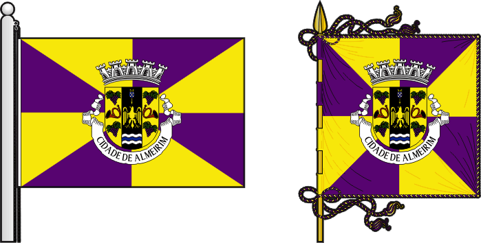 Bandeira e estandarte do Município de Almeirim - Almeirim municipal flag and banner