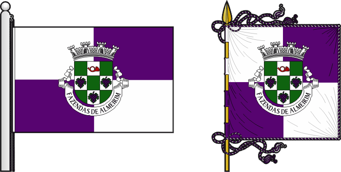 Bandeira e estandarte da freguesia de Fazendas de Almeirim - Fazendas de Almeirim civil parish, flag and banner
