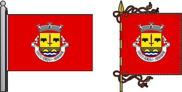 Bandeira e estandarte da antiga freguesia de Santo Adrião - Santo Adrião former civil parish, flag and banner