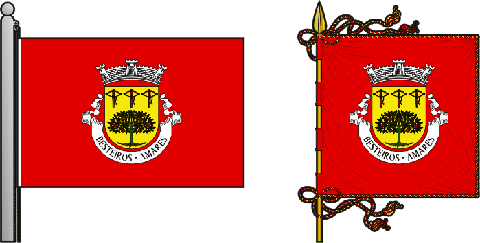 Bandeira e estandarte da antiga freguesia de Besteiros - Besteiros former civil parish, flag and banner