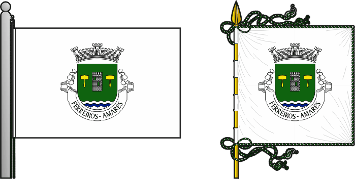 Bandeira e estandarte da antiga freguesia de Ferreiros - Ferreiros former civil parish, flag and banner