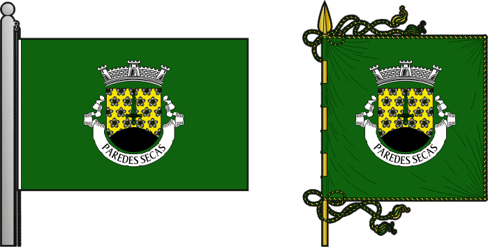 Bandeira e estandarte da antiga freguesia de Paredes Secas - Paredes Secas former civil parish, flag and banner