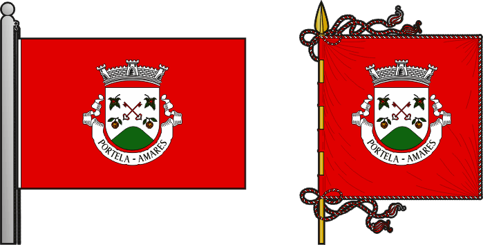 Bandeira e estandarte da antiga freguesia de Portela - Portela former civil parish, flag and banner