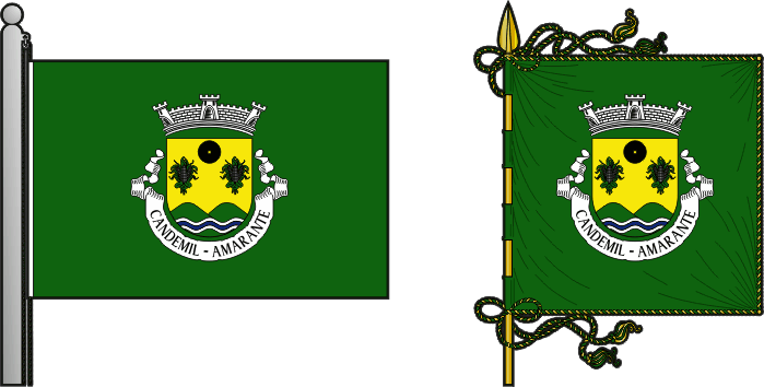Bandeira e estandarte da freguesia de Candemil - Candemil civil parish, flag and banner