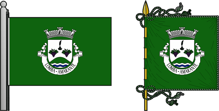 Bandeira e estandarte da freguesia de Lomba - Lomba civil parish, flag and banner