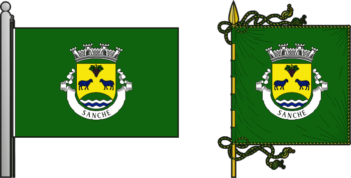 Bandeira e estandarte da antiga freguesia de Sanche - Sanche former civil parish, flag and banner