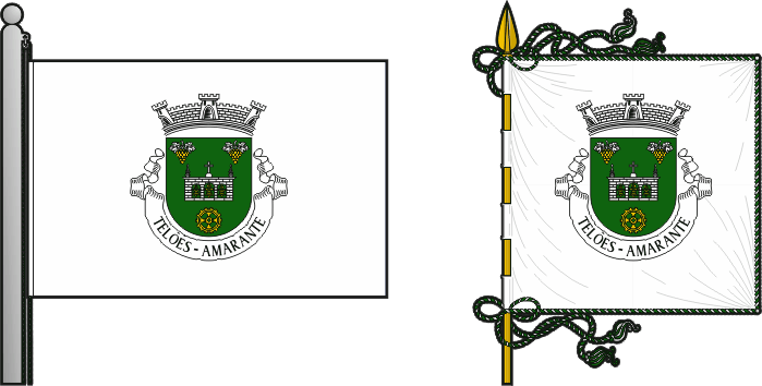 Bandeira e estandarte da freguesia de Telões - Telões civil parish, flag and banner