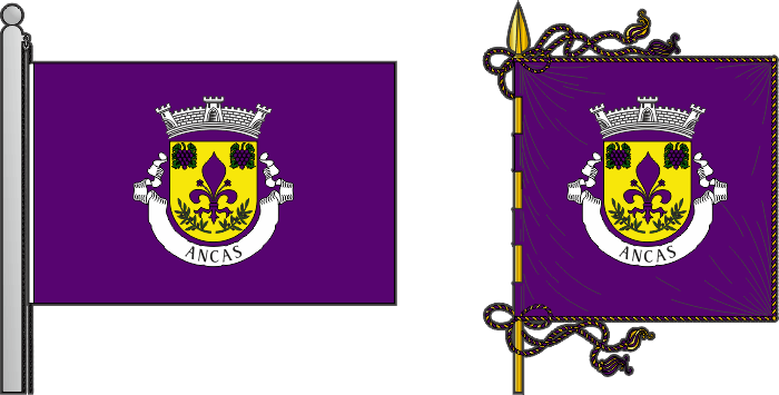 Bandeira e estandarte da antiga freguesia de Ancas - Ancas former civil parish, flag and banner