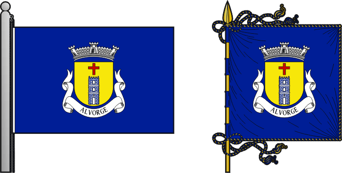 Bandeira e estandarte da freguesia de Alvorge - Alvorge civil parish, flag and banner