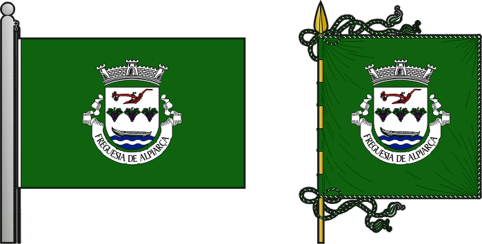 Bandeira e estandarte da freguesia de Alpiarça - Alpiarça civil parish, flag and banner