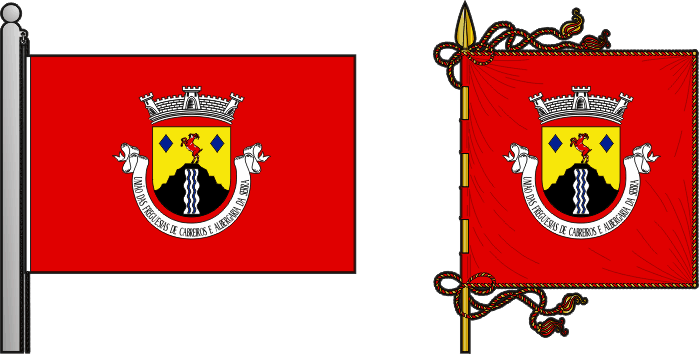 Bandeira e estandarte da Freguesia de Cabreiros e Albergaria da Serra - Cabreiros and Albergaria da Serra civil parish, flag and banner
