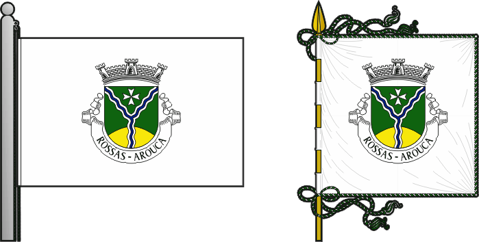 Bandeira e estandarte da freguesia de Rossas - Rossas civil parish, flag and banner