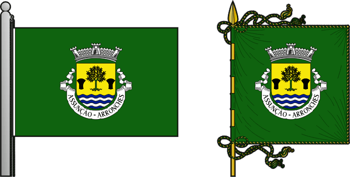 Bandeira e estandarte da freguesia de Assunção - Assunção civil parish, flag and banner