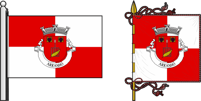 Bandeira e estandarte da freguesia de Arranhó - Arranhó civil parish, flag and banner