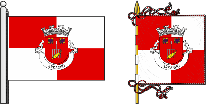 Bandeira e estandarte da freguesia de Arranhó - Arranhó civil parish, flag and banner