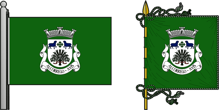 Bandeira e estandarte da antiga freguesia de Alcórrego - Alcórrego former civil parish, flag and banner