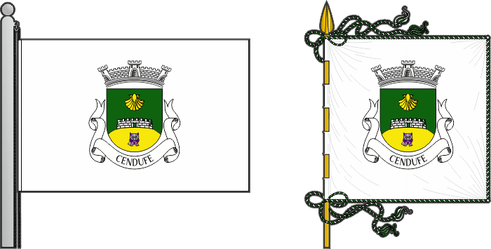 Bandeira e estandarte da freguesia de Cendufe - Cendufe civil parish, flag and banner