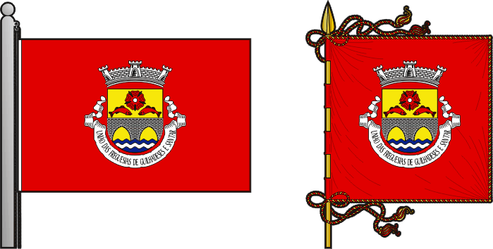 Bandeira e estandarte da União das freguesias de Guilhadeses e Santar - Guilhadeses and Santar civil parishes union flag and banner Bandeira e estandarte da União das freguesias de Guilhadeses e Santar - Guilhadeses and Santar civil parishes union flag and banner
