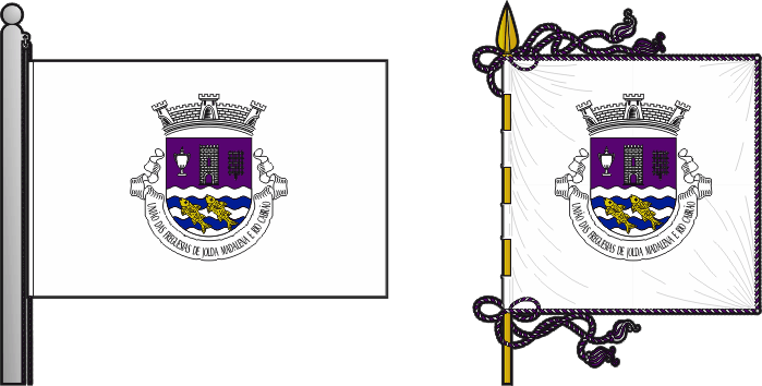 Bandeira e estandarte da União das freguesias de Jolda (Madalena) e Rio Cabrão - Jolda (Madalena) and Rio Cabrão civil parishes union flag and banner