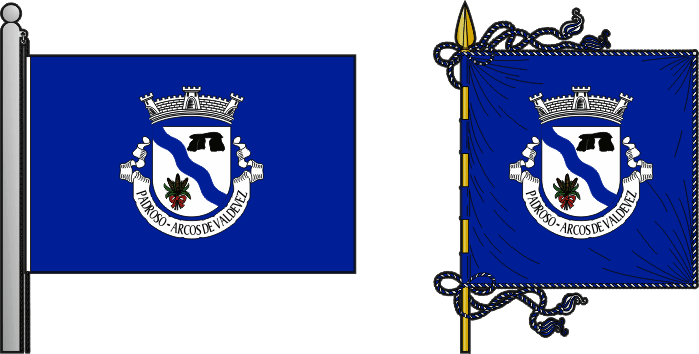 Bandeira e estandarte da freguesia de Padroso - Padroso civil parish, flag and banner