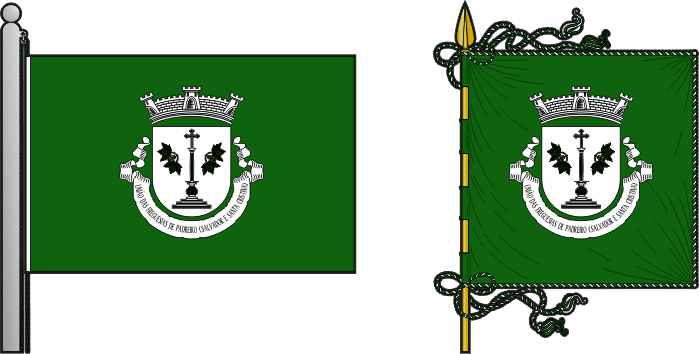 Bandeira e estandarte da União das freguesias de Padreiro (Salvador e Santa Cristina) - Padreiro (Salvador and Santa Cristina) civil parishes union flag and banner