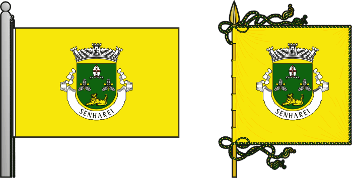 Bandeira e estandarte da freguesia de Senharei - Senharei civil parish, flag and banner Bandeira e estandarte da freguesia de Senharei - Senharei civil parish, flag and banner