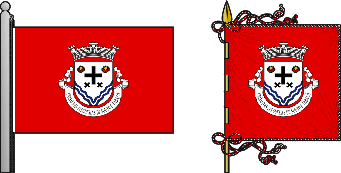Bandeira e estandarte da União das freguesias de Souto e Tabaçô - Souto and Tabaçô civil parishes union flag and banner Bandeira e estandarte da União das freguesias de Souto e Tabaçô - Souto and Tabaçô civil parishes union flag and banner