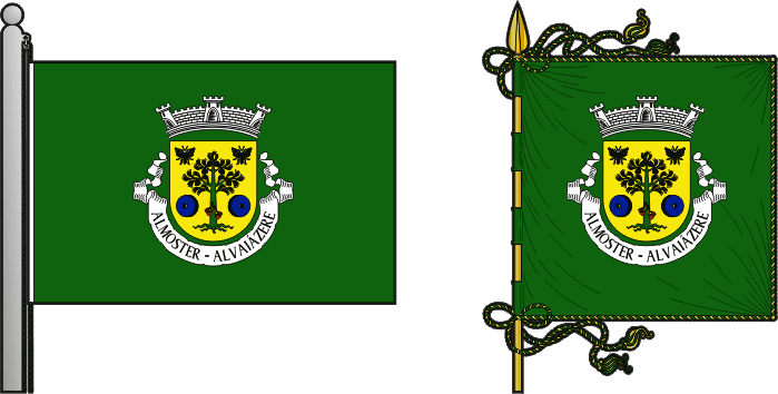 Bandeira e estandarte da freguesia de Almoster - Almoster civil parish, flag and banner