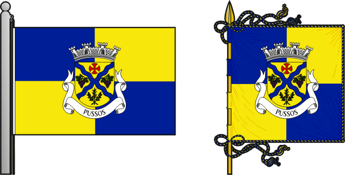 Bandeira e estandarte da antiga freguesia de Pussos - Pussos former civil parish, flag and banner