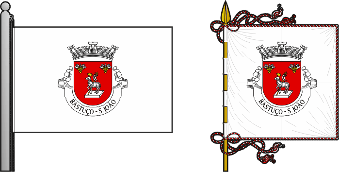 Bandeira e estandarte da antiga freguesia de Bastuço (São João) - Bastuço (São João) former civil parish, flag and banner