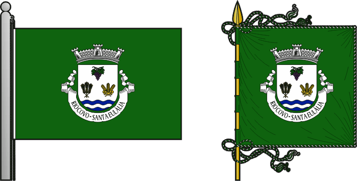 Bandeira e estandarte da antiga freguesia de Rio Covo (Santa Eulália) - Rio Covo (Santa Eulália) former civil parish, flag and banner