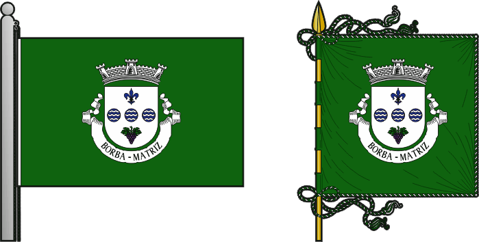 Bandeira e estandarte da freguesia de Borba (Matriz) - Borba (Matriz) civil parish, flag and banner